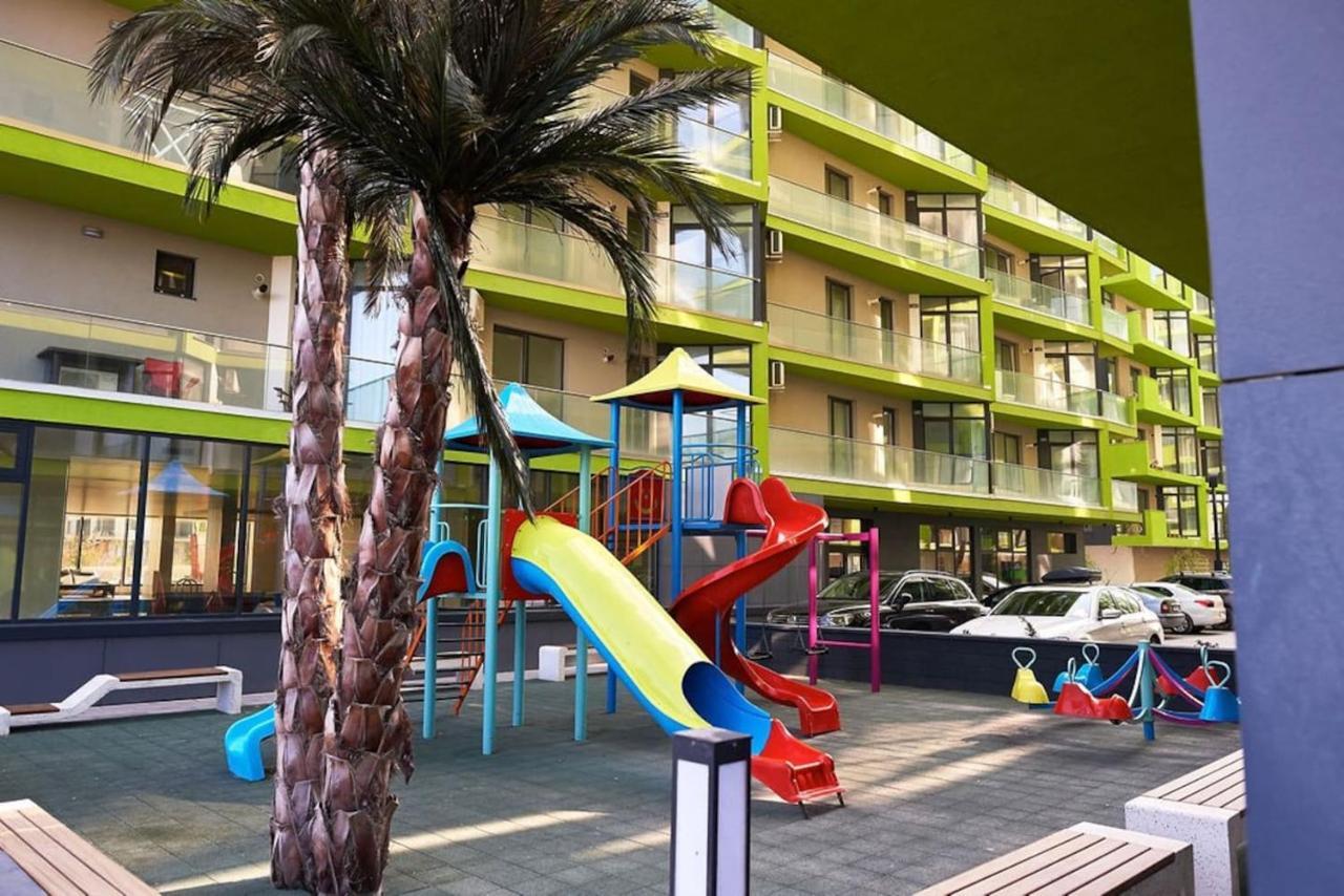 Blue Apartment In Spa N Pool Beach Resort Navodari Bagian luar foto